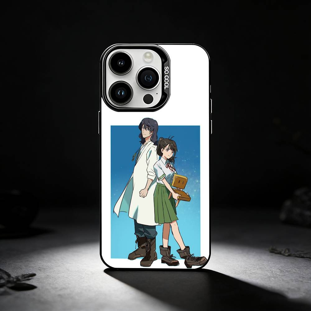 A-Anime S-Suzume Phone Case For iPhone 17,16,15,14,13,12,11 Plus,Pro Max,XS,Colored Silver Phone Case