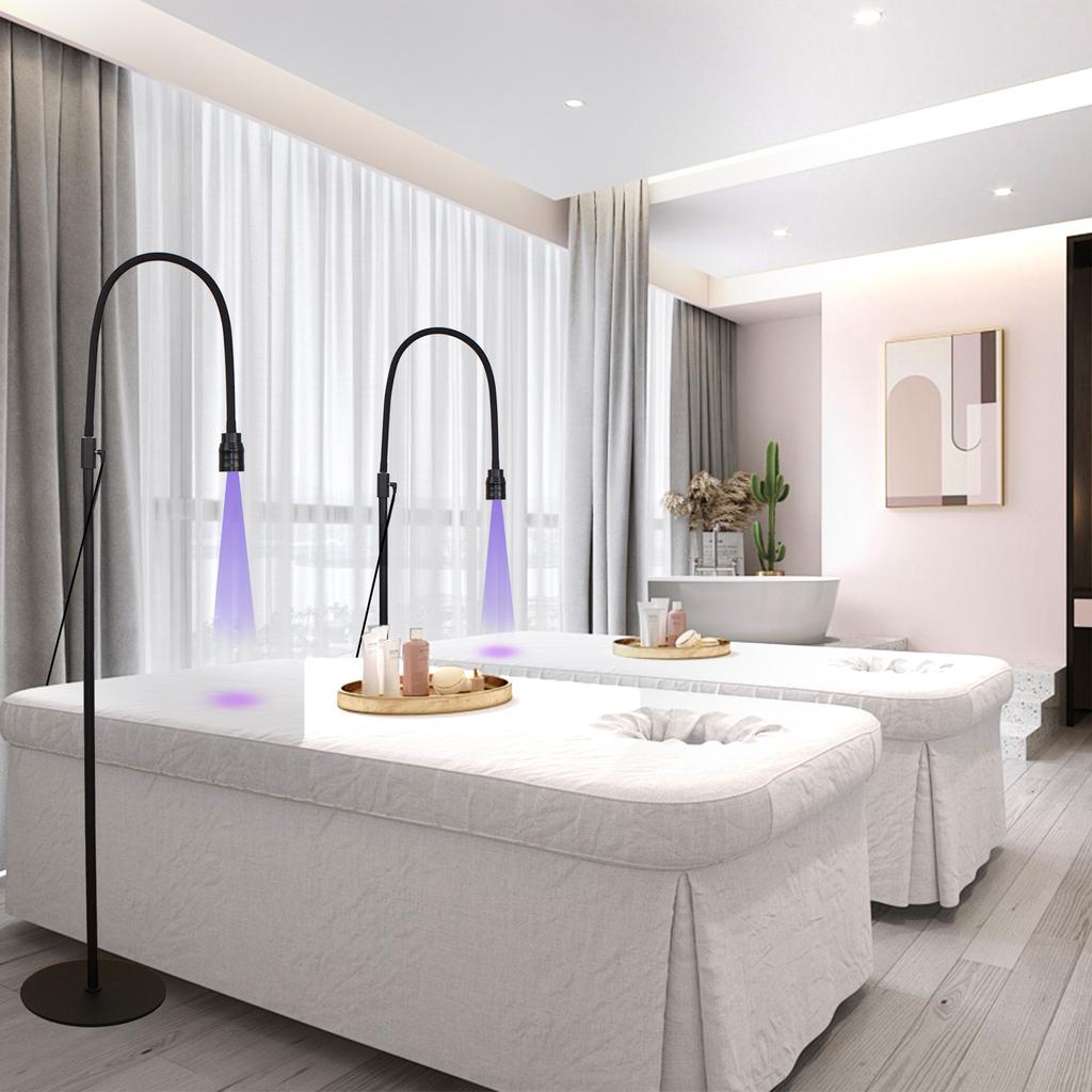 LED 5W Lash Light Floor Standing with Pedal Switch, for Eye Lash Extension Nail Glue Curing, Adjustable Light Focusing