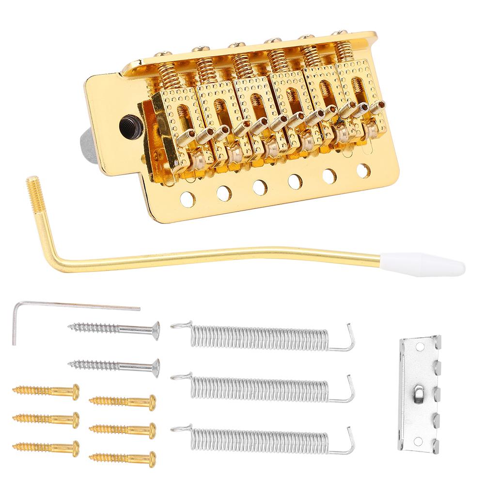 Tremolo System with Roller Single Locking Vibrato Bridge Tailpiece for ST Guitar (Gold)