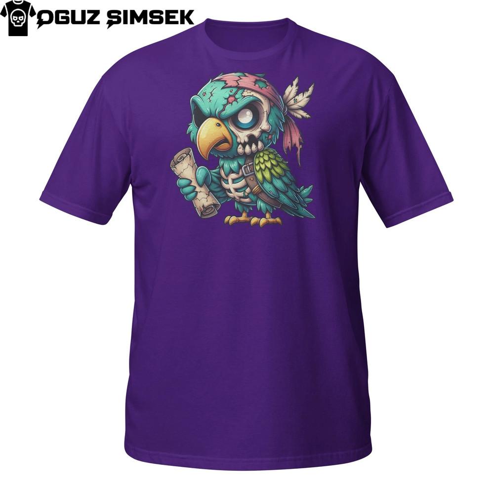 Zombie Pirate Parrot Shirt – Undead Bird With Treasure Map Halloween Tee