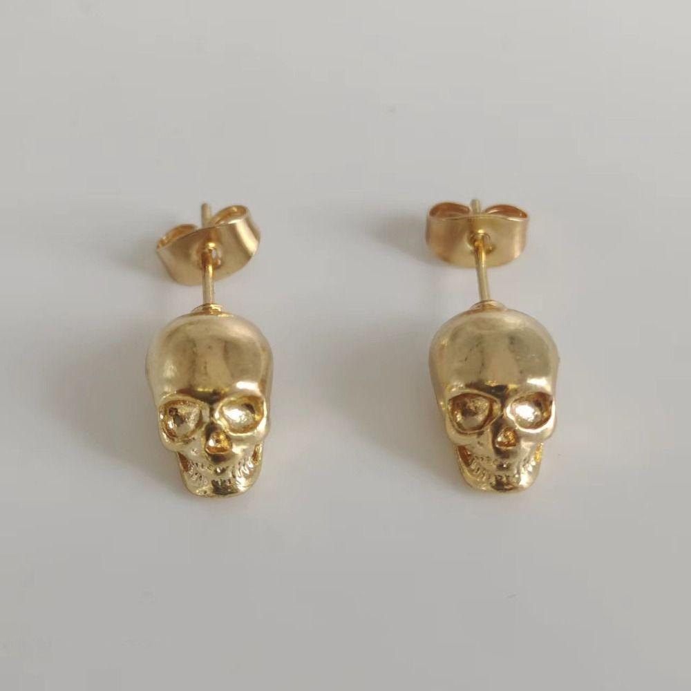 Hiphop Style Skeleton Stud Earrings Creative Mini Ear Clip Personality Earrings  Unisex