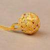Xiaohongshu Inspired Floral Pendant Necklace: Sand Gold, Diamond Studded, Embroidered Flower Design.