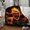 Coperta in Flanella con Stemma AS Roma, Poliestere Morbido, Design Moderno, Per Tutte le Stagioni, per Campeggio, Viaggi, Regali per Feste o Compleanni