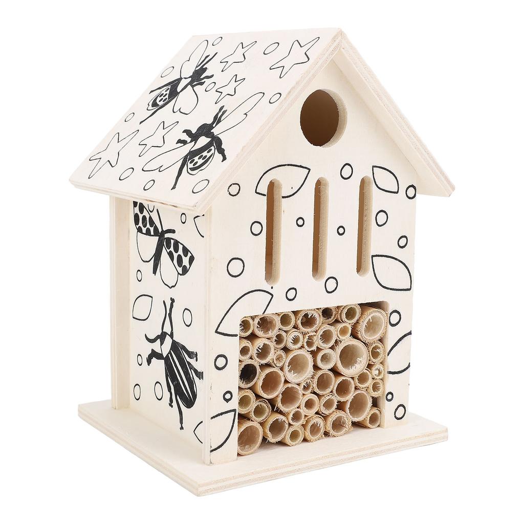 Wooden Bee House Tube Bee Hotel Attract More Gentle Pollinating Bees To Your Garden Safe Wood Bee Home for Solitary Bees