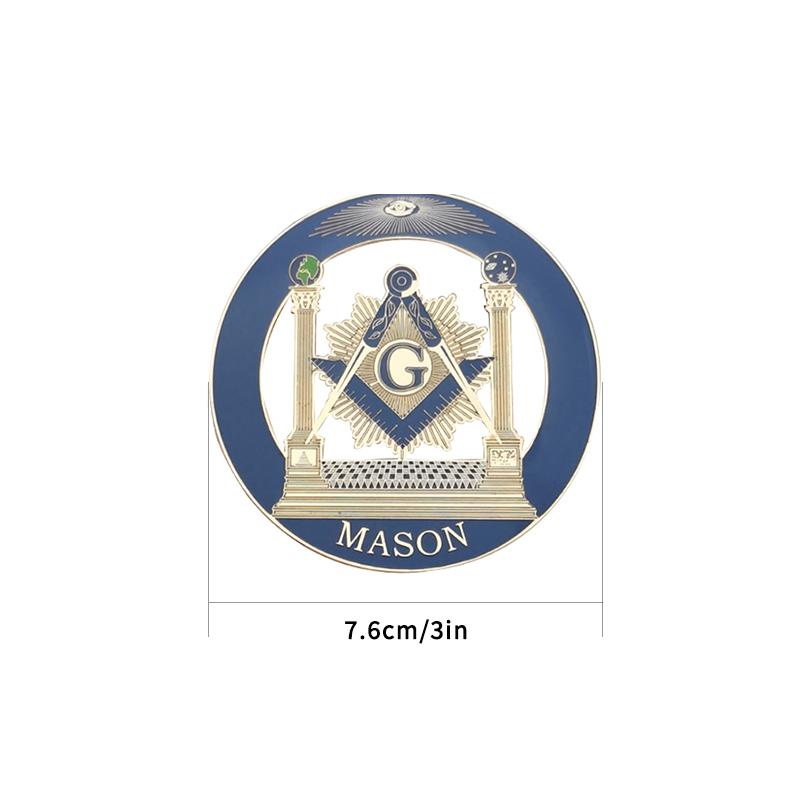 Masonic Car Emblem MASON Badge Mason Freemason Size 3 BCM3 Symbol Gift for Freemason Cloth Accessories One Size