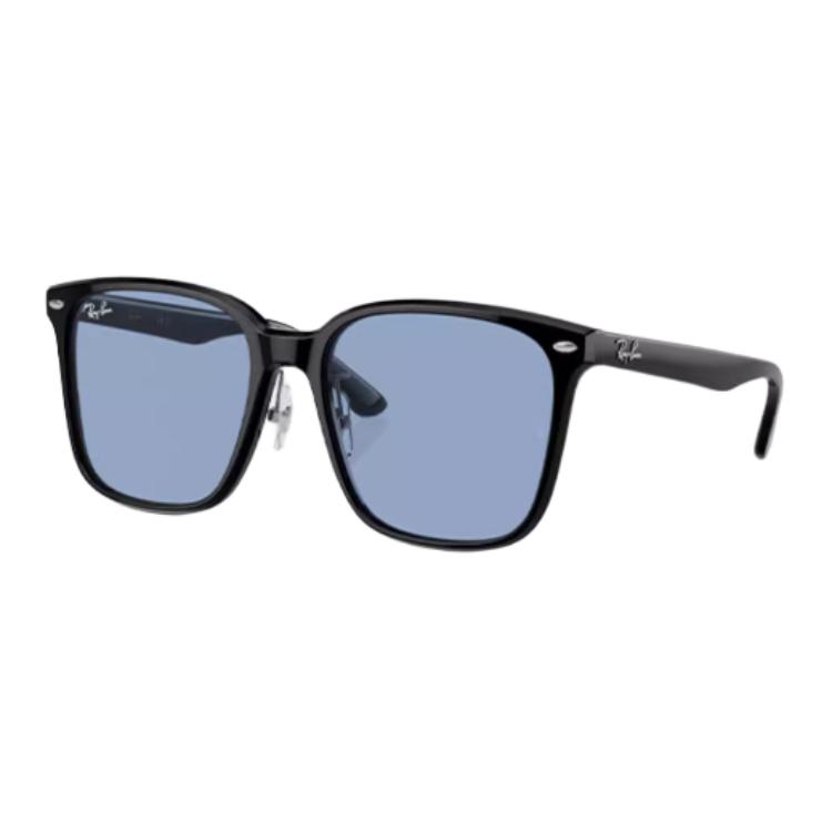 RayBan Full Frame Plate Frame Square Sunglasses Unisex Couple Black/Blue