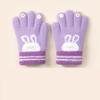 5 Colors Winter Kindergarden Kids Five-Finger Cartoon Knitted Gloves Girls Warm Thickened Plush Gloves Cute Bunny Gloves 3-5Y