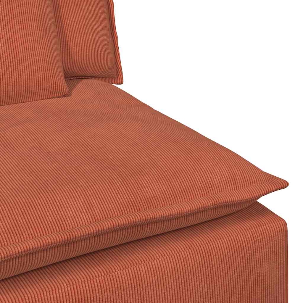 Modular Sofa End Module with Armrest and Cushions Red Orange 100 Cm