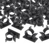 100 Pieces Cord Holder Organizer Punch Bases Mount for Home Office , Black, 13mm-16mm
