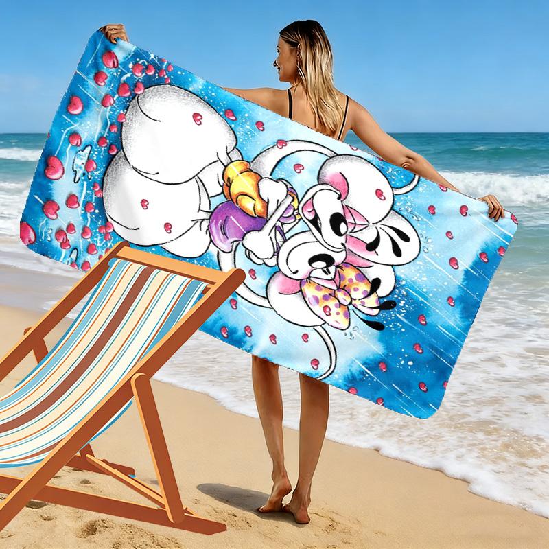 Diddl Cute Print Beach Towel, Large Soft Quick Dry Towel for Beach Camping Swimming