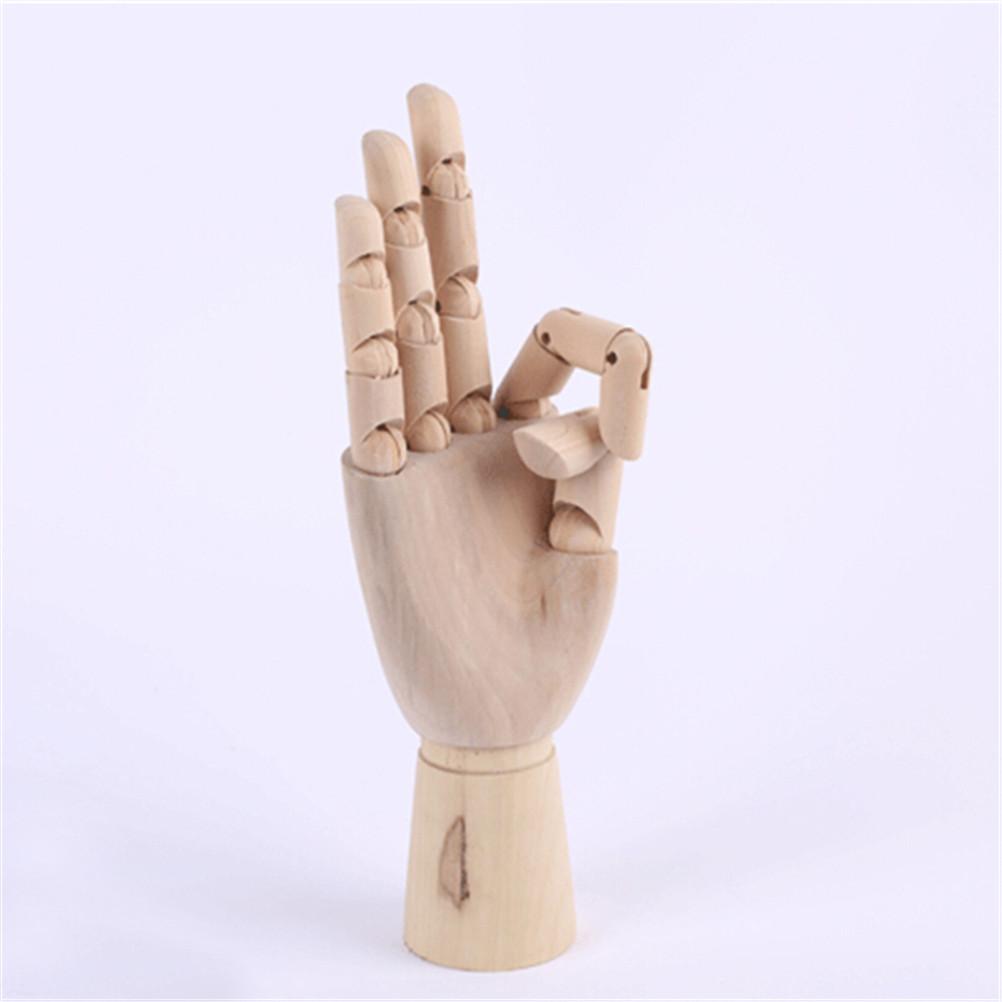 Wooden Hand Model Hand Figurines Rotatable Joint Drawing Sketch Mannequin Miniatures Office Home Desktop Room Decoration