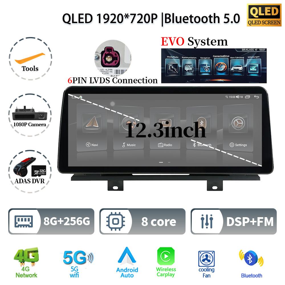 12.3" For BMW X3 G01 X4 G02 2018-2022 Android 14 Car Radio Multimedia Stereo 4G GPS Navigation WIFI Wireless BT CarPlay Screen