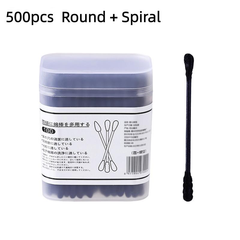 500pcs Bamboo Double-Ended Cotton Swabs - Gentle for Ears & Makeup, Unscented Disposable Ear Cleaning Cotton Swab Lip Tint