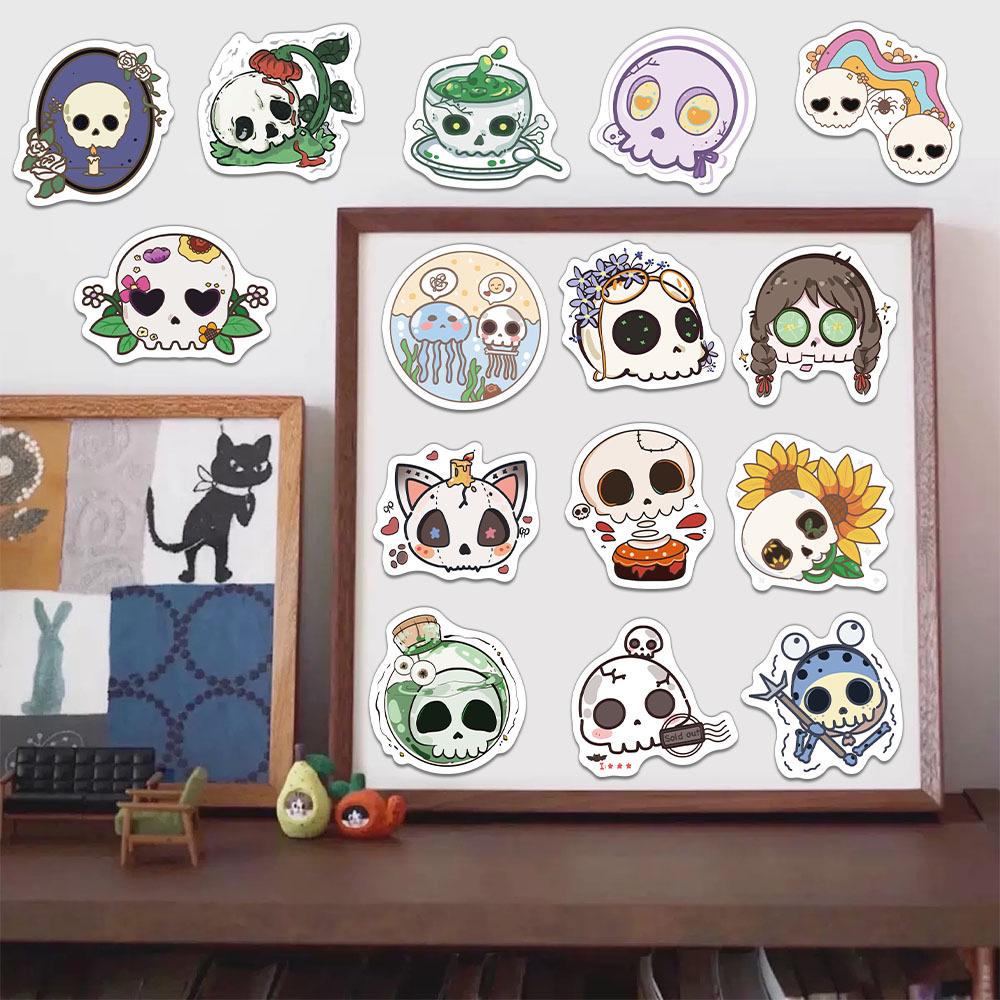 50 Halloween Groovy Skull Cartoon Stickers: DIY Phone Case & Notebook Decorations