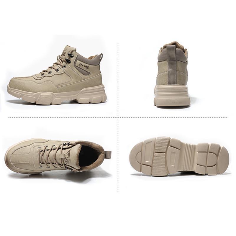 High Top Safety Shoes Men's Lightweight Steel Toe Work Boots Wear-resistant Protective Shoes