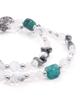 Green Stone & Clear Quartz Mix Natural Bracelet (PLT-BR-096_WT)