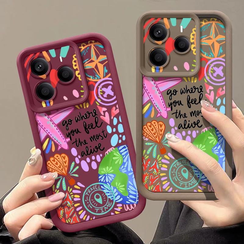 Cartoon Fire Balloon Pattern Case For Xiaomi Redmi Note 14 13 Pro 5G 4G 12 11 Funda Xiaomi 14T 13T 11T Pro Shockproof Bumper Silicone Cover