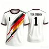 Germany 17 Quick Dry Gradient Soccer Jersey Black Gold Red Football Tee National Team Fans Short Sleeve Training Uniform