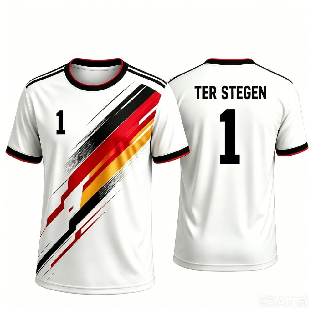 Germany 17 Quick Dry Gradient Soccer Jersey Black Gold Red Football Tee National Team Fans Short Sleeve Training Uniform