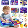 Montessori busy board educational toy, cloth toy, stringing beads, cloth picture book, toy, dressing practice, daily living skills, finger dexterity t