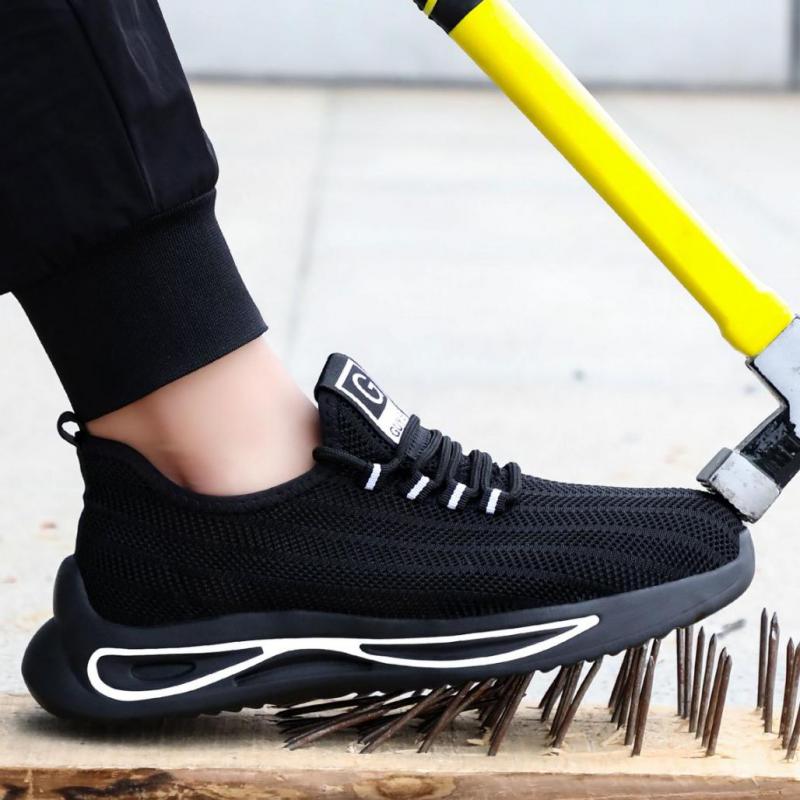Fashion Summer Safety Shoes Men Steel Toe Sneakers Breathable Work Shoes Man Safety Sneakers for Men Work Protective Sneakers
