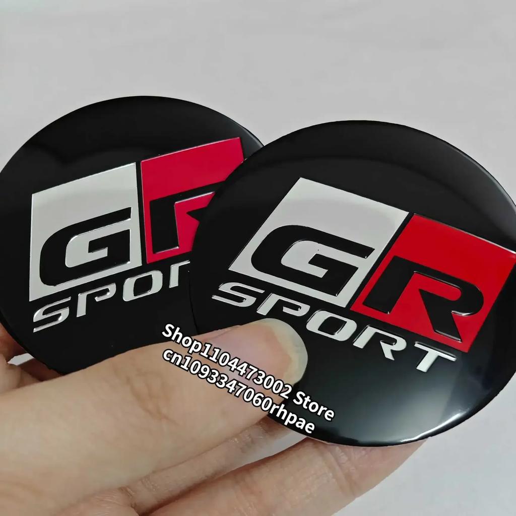 4pcs 56mm 60mm GR Aluminum Wheel Hub Center stickers for Toyota Modified hub center cap sticker Car Accessories