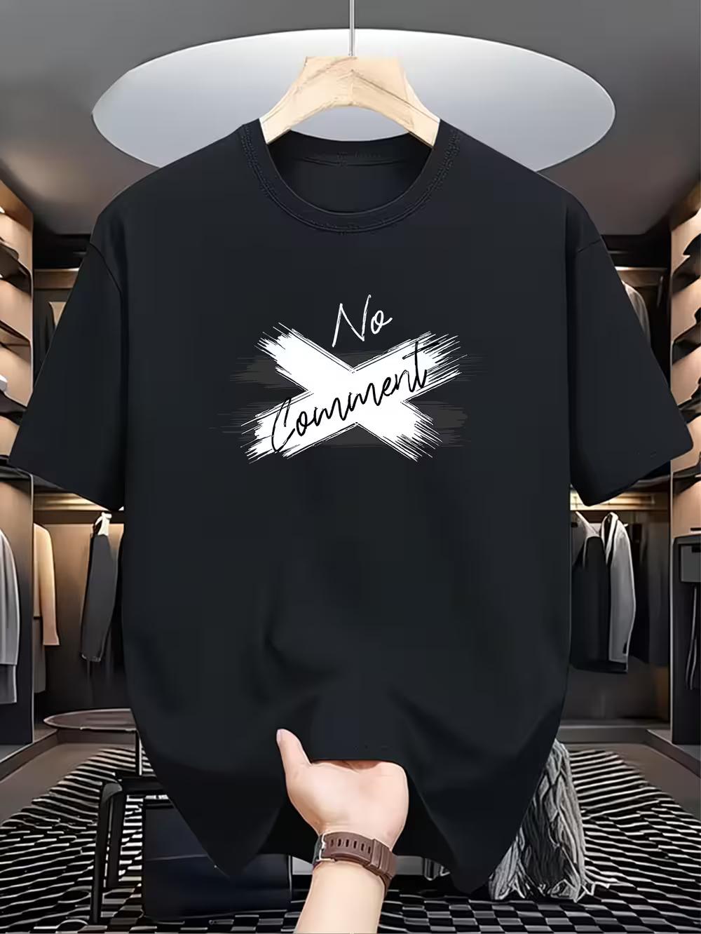 Men S Casual Crew Neck T-Shirt with  No Comment  Print XXL