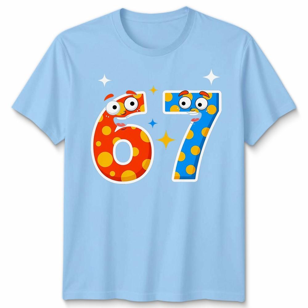 Six Seven 67th Birthday Celebration Numbers Unisex T Shirt Unisex Unisex Graphic Tee S