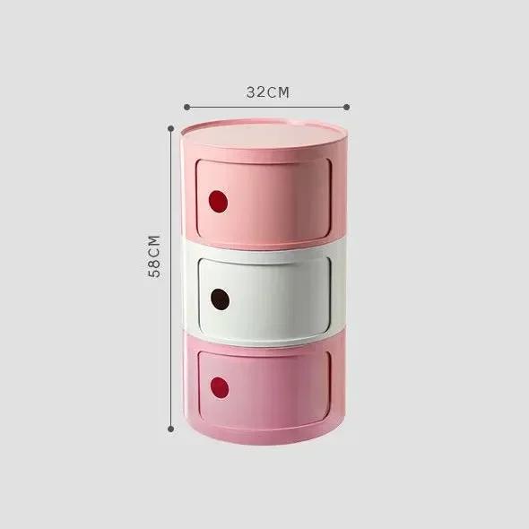 Cabinet Storage Cabinet Bedroom Furniture Modern Simple Plastic New Multi-Layer Bedside Storage Cabinet for Living Room Cylinder