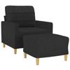 VidaXL Armchair with Footrest Black 60 Cm Fabric, Sofa, Armchair, TV Armchair, Single Sofa, Seat, Recliner Sofa, Sofa 3200997