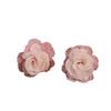 Sweet Retro Pink Chiffon Flower Stud Earrings For Women Elegant Vacation Jewelry