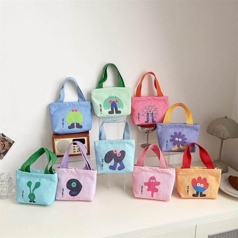 Canvas-Tasche Koreanischer Stil Kleine Taschen Damen-Handtasche Mini-Hand-Snack-Tasche Lunchtasche