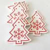 100PCS/Set Natural Wooden Christmas Ornaments Hanging Pendants Kids Toys Snow Elk Chirstmas Tree CDN