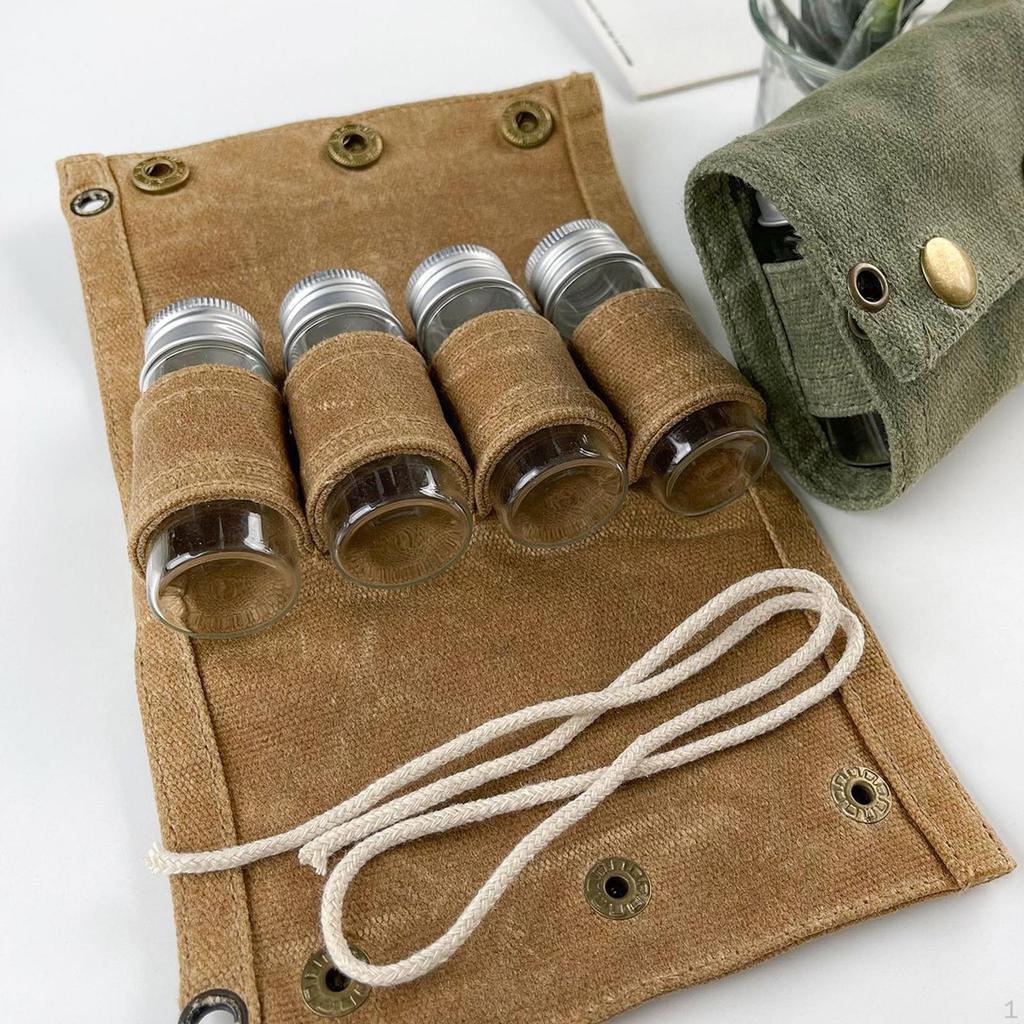 Camping Spice Container -KIT Travel Bag with A Carrying Holder Glass Glasses for
