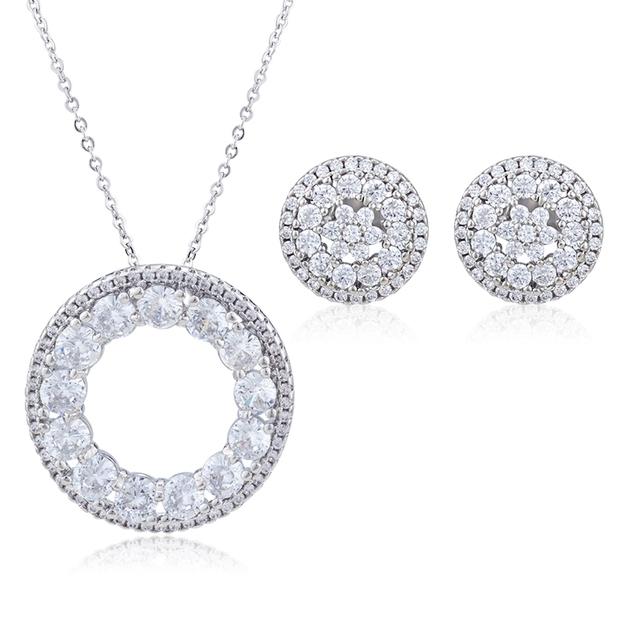 Schmuck Frauen Halskette Ohrringe Set Luxus Qualität Luxe Zubehör Feine Zirkonia Champagner Mode Jewelri Cubic Hohe Großhandel