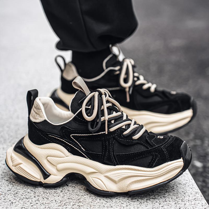 Men's shoes autumn and winter new fashion trend  high-end casual sports shoes tire sole made old dad's trendy shoes