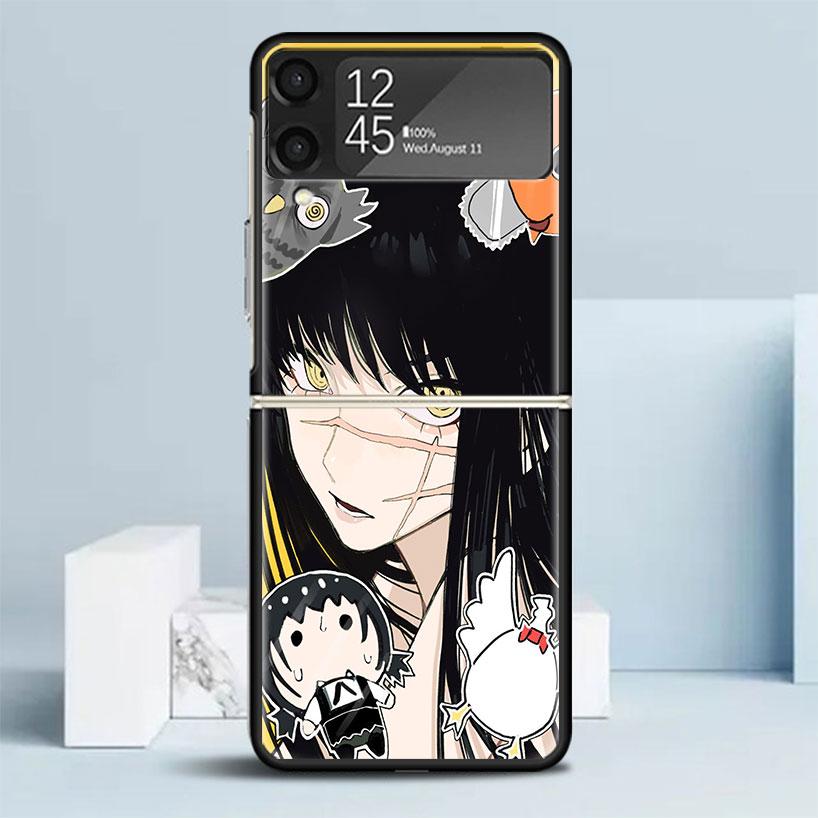 

C-Chainsaw Mans Yoru War Devil Black Cover for Samsung Galaxy Z Flip 7 6 5 4 3 5G Phone Case Flip7 Flip6 Flip5 Flip4 Flip3 Patte Samsung Z Flip 4