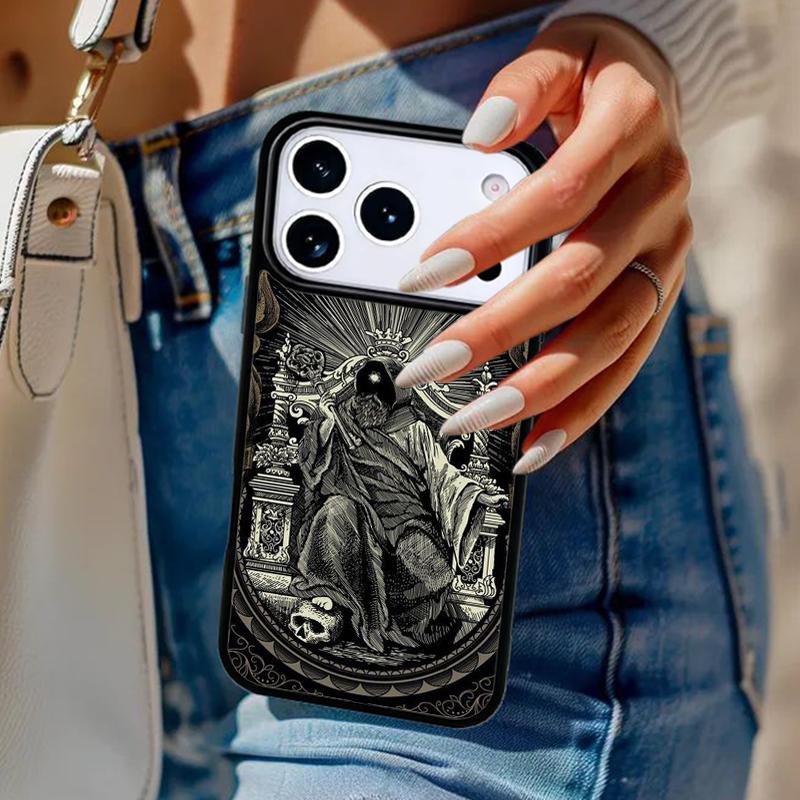 La Carte de Tarot de l'Ermite Faucheuse Étui de Téléphone Pour iPhone 17 Air 14 15 13 12 Max Coque Pour Apple 16e 11 Pro Max Plus Coque