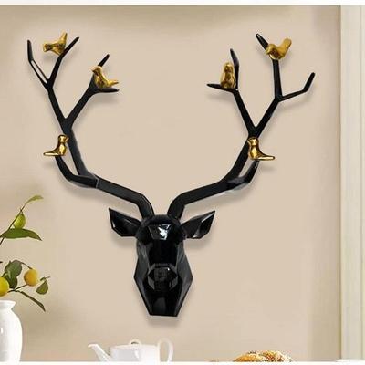 Decorazione per la casa da appendere a parete con testa di cervo montata a parete in metallo, perfetta per soggiorno, camera da letto, ristorante dell'hotel