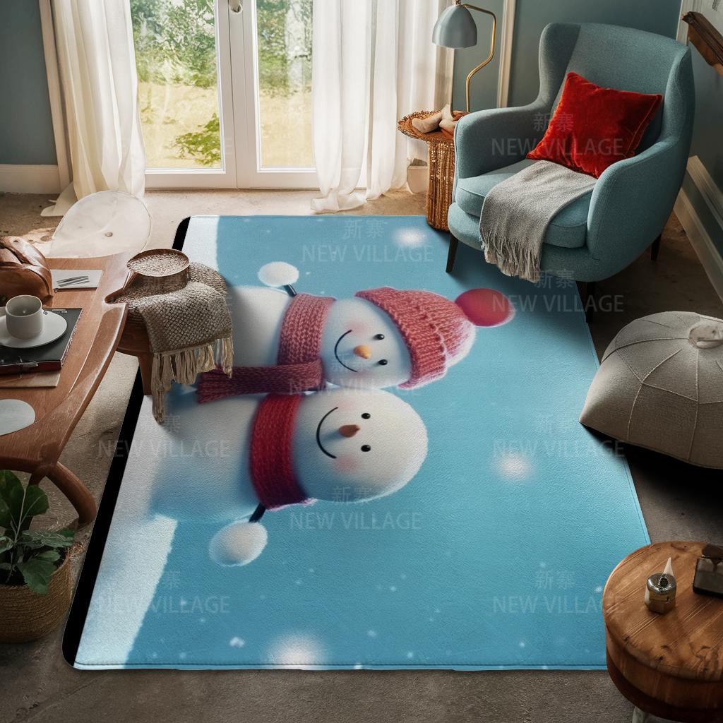 House Entrance Carpet Home Door Mat Living Room Bath Foot Bathroom Non-slip Water Absorption Rugs Bath Merry Christmas Winter