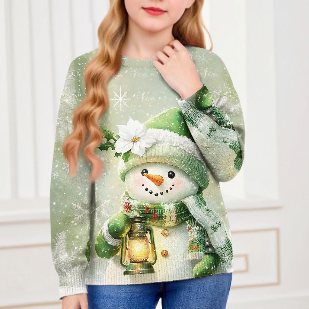 Christmas Day Sweatshirts For Children Boys And Girls Knit Sweater Cute Shirt Fall Crewneck Pullover Tops