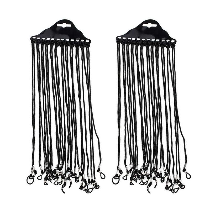 12/24/36 Pcs Black Nylon Cord Glasses Lanyard Eyeglass Holder Sunglass Eyewear Reading Glasses Neck String Strap