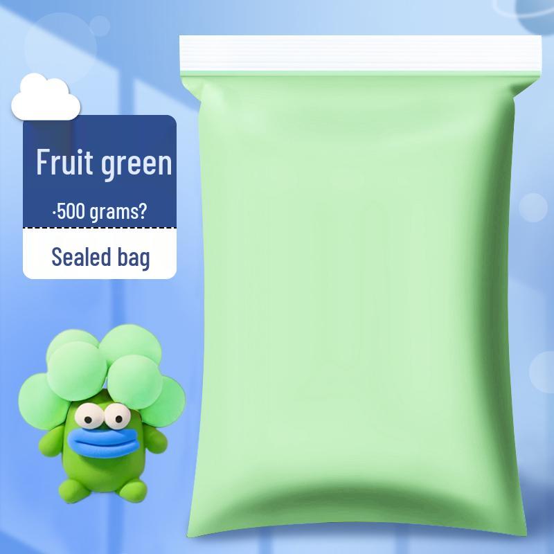 Children's Green Clay Bubble Pack - Single Color Refill with Black Plasticine for Kindergarten
