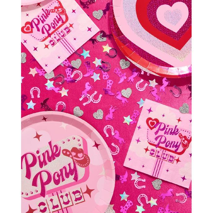 xo, Fetti Pink Pony Club Confetti - 200 pcs | Cowgirl Tablescape, Silver Glitter Bachelorette, Western Table Decor, Birthday Decorations, Cute Party