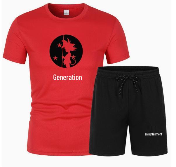 Anime Goku Mesh Sports T-shirt & Shorts Set - Breathable Basketball Uniform