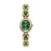 Ladies Watch Green Bracelet Bead Waterproof Women Quartz Wristwatch