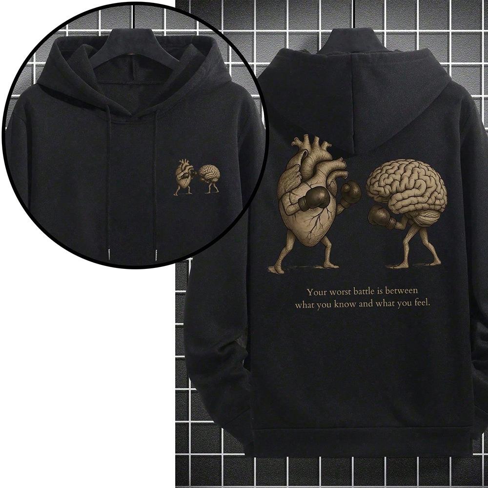 

Men s American-Style Printed Streetwear Hoodie, 2025 Spring/Autumn Collection, Loose Fit Casual Trendy Top XXXL