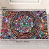 Mandala Floral Pattern Traditional Modern Bohemian Geometric Door Mat Decorative Elegant Carpet Rug for Entryway Home Decoration