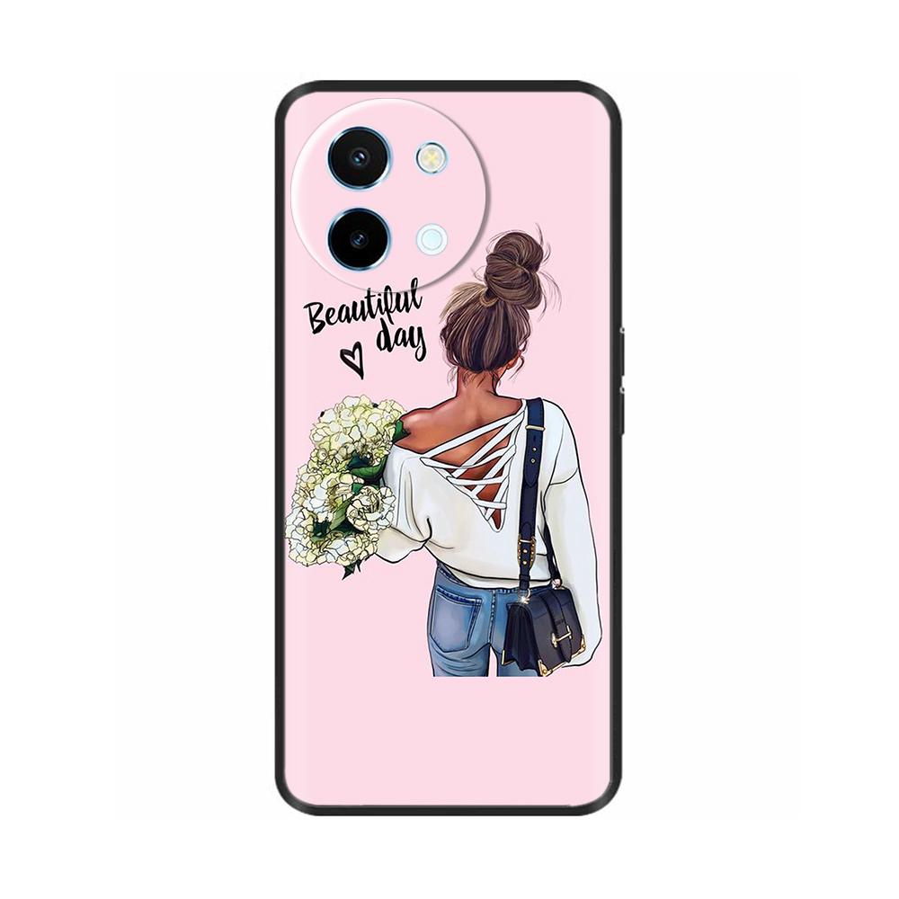 For Vivo Y38 5G Phone Case Painted Soft Black TPU Silicone Bumper For Vivo Y38 Y200i Y200t T3x Protective Back Cover Cases Capas
