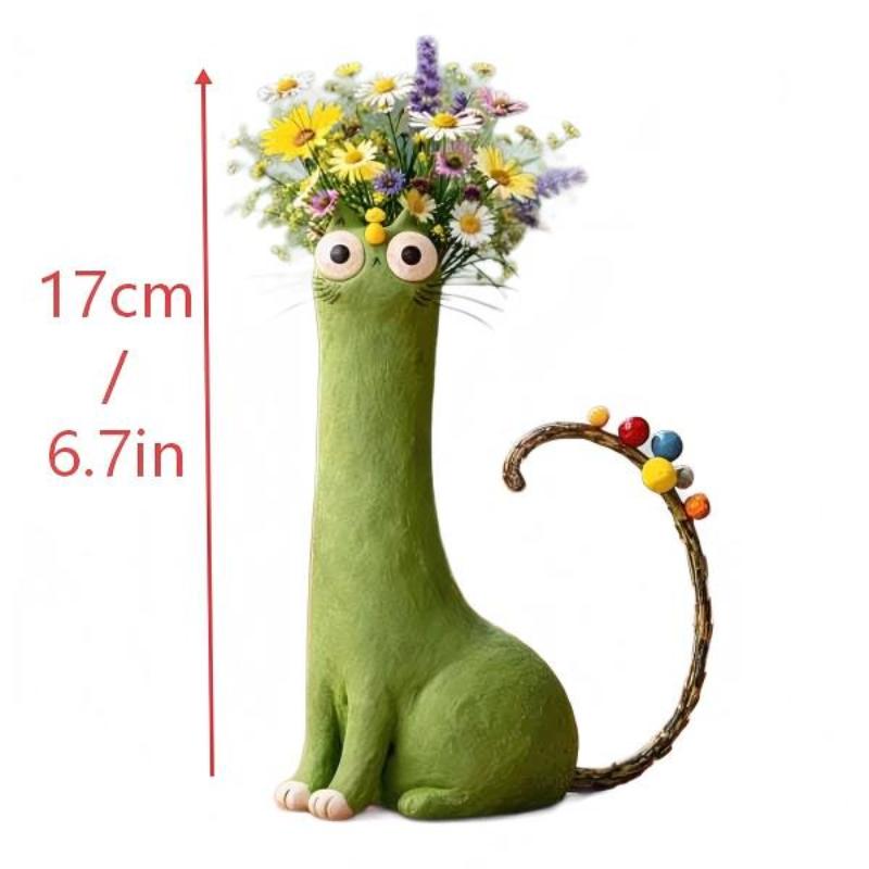 Handgemaakte Eigenzinnige Kattenvaas, Speelse Katten Bloemenvaas, Grappige Kitten Plantenbak Voor Bureau, Plank, Boho Woondecoratie, Uniek Cadeau